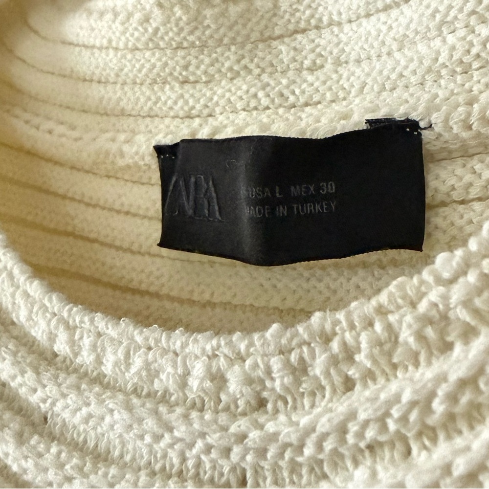 NWOT Zara CHECK KNIT FRINGED DRESS Textured Coverup Wedding Bachelorette Bridal - Picture 8 of 8